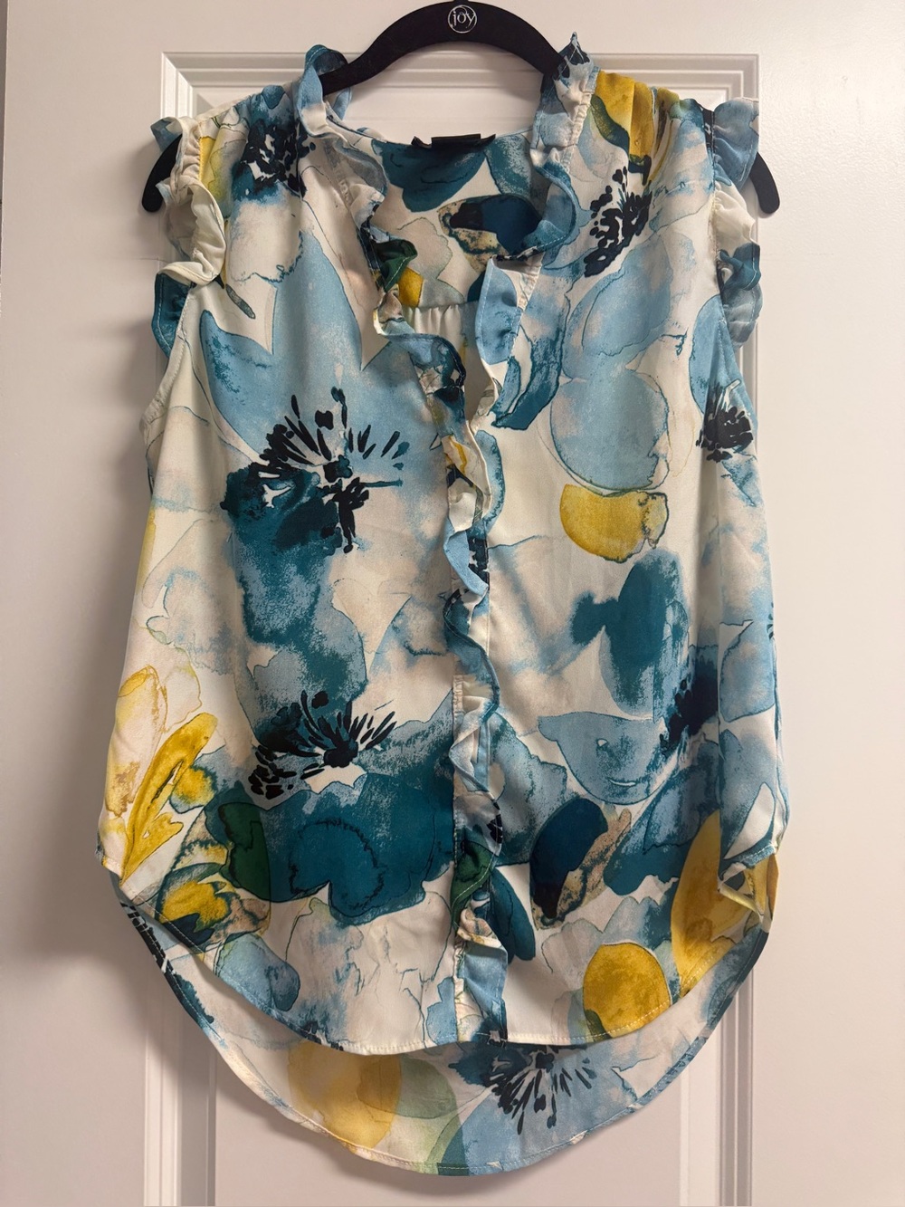 DKNY Ruffle Sleeveless Blouse
